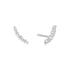 Silver Bezel Beaded Stone Stud Earrings
